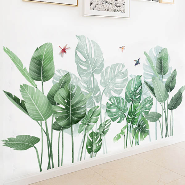 楽天市場 ウォールステッカー 2枚セット 水彩画タッチ モンステラ ガラスステッカー 熱帯雨林 観葉植物 南国 ハワイアン トロピカル 壁デコ 北欧風 Diy リビング 寝室 Peachyshop楽天市場店