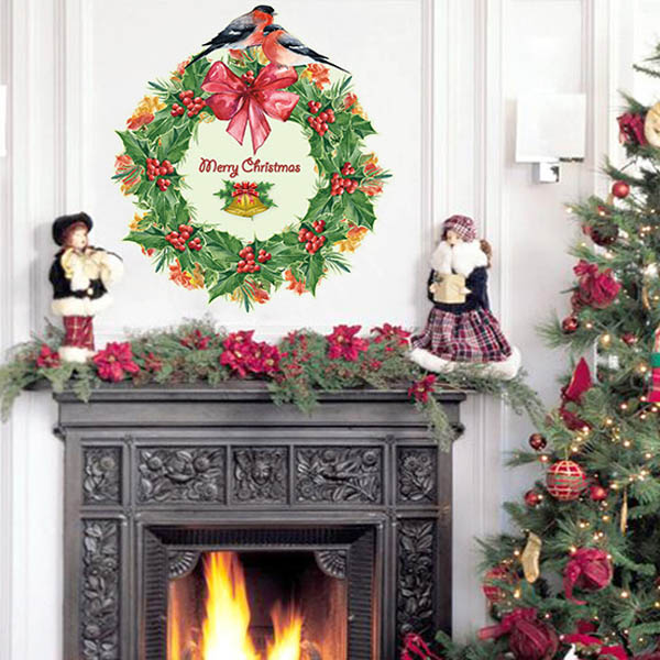 楽天市場 ウォールステッカー クリスマス リーズ 柊 ヤドリギ 小鳥 冬 壁デコ 北欧風 Diy リビング 寝室 Peachyshop楽天市場店