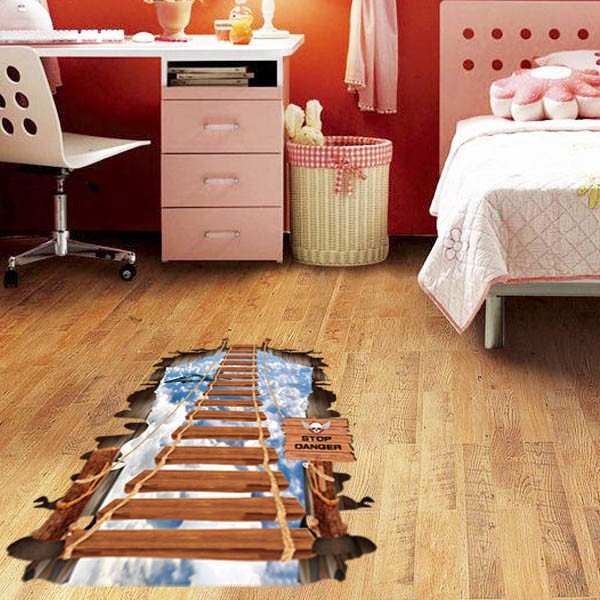 楽天市場 ウォールステッカー 壁の縦穴 床用 3d梯子 だまし絵 トリックアート インテリアシール 壁デコ 北欧風 Diy リビング Peachyshop楽天市場店