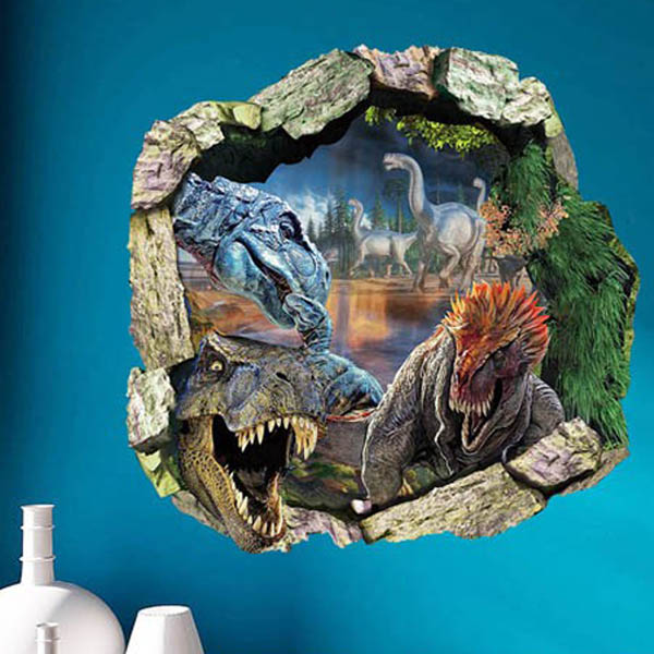 楽天市場】3D ウォールステッカー 恐竜出現！ジュラシックパーク 騙し