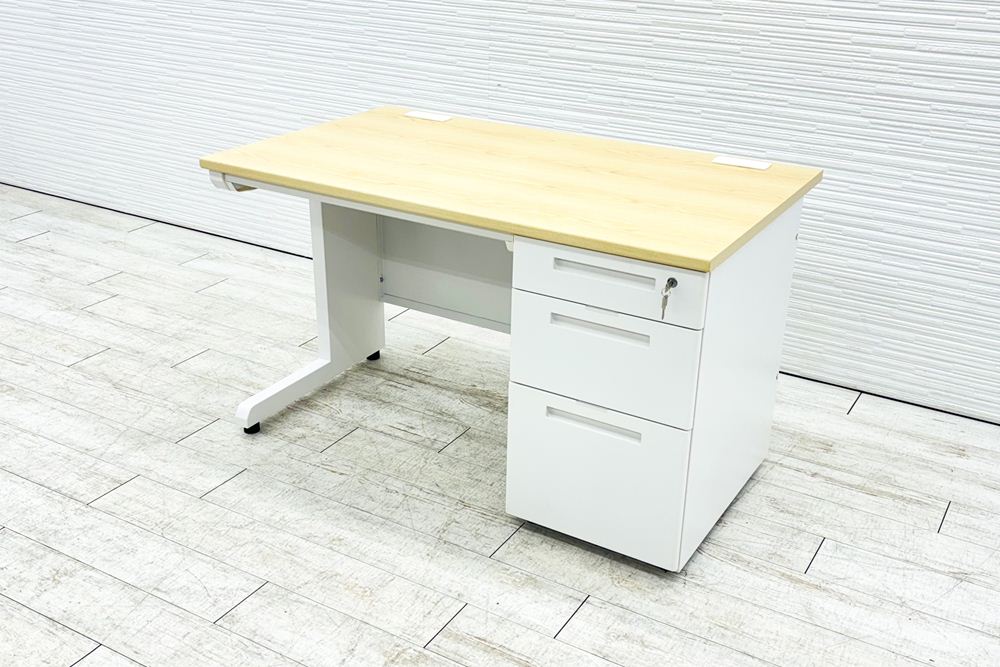 新品デスク 新品机 片袖机 片袖デスク スチールデスク 事務机 オフィスデスク 中古オフィス家具 1200/700/700 NA/WH/WH【安心の6ヶ月保証・初期不良返品交換】