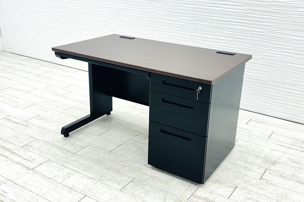 新品デスク 新品机 片袖机 片袖デスク スチールデスク 事務机 オフィスデスク 中古オフィス家具 1200/700/700 BR/BK/BK【安心の6ヶ月保証・初期不良返品交換】