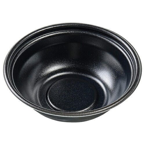 【ケース販売】エフピコ どんぶり容器 MFPホット麺19(61)鉢 黒W(1ケース/600枚入)F041367|PACKGARAGE