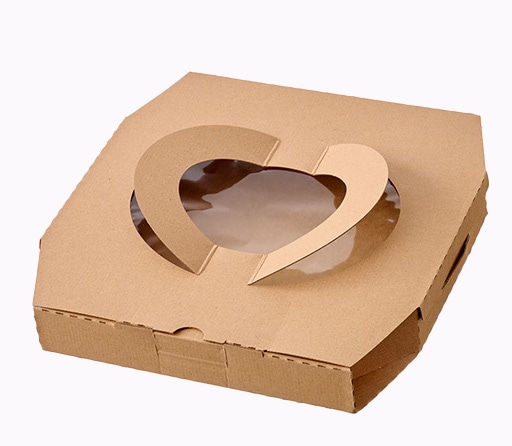 【ケース販売】ピザ箱 Ｋ&minus;ＢＯＸ１２インチ 持ち手有ナチュラル（1ケース/100枚入） 4580319653983｜PACKGARAGE