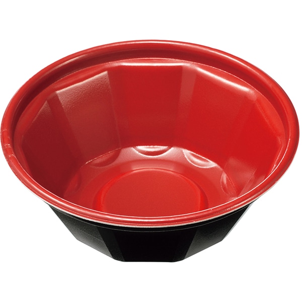 【入れもの売りわたす】どんぶり入れもの ＫＮＢ－１８５－Ｒ 本体 赤黒（1入れもの/600枚入）4580319651668