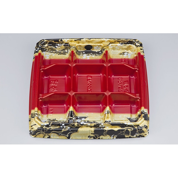 【ケース販売】弁当容器　ＢＦハカマ膳９&minus;２　国風赤本体（Ｎ）（1ケース/400枚入） 4935168364069｜PACKGARAGE 15,270円