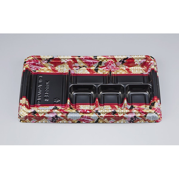 【ケース販売】弁当容器　ＢＦハカマ膳１９&minus;１　鶴姫赤本体（Ｎ）（1ケース/400枚入） 4935168364106｜PACKGARAGE