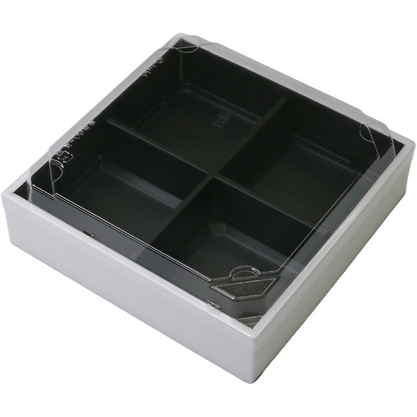 【入れもの売りわたす】御膳上等弁当・仕出・話し合い・慰安旅行弁当 ＨＷ－６０Ｃ（４５）白エン雇い主内黒黒高蓋（1入れもの/120仕かける入）4537430408787