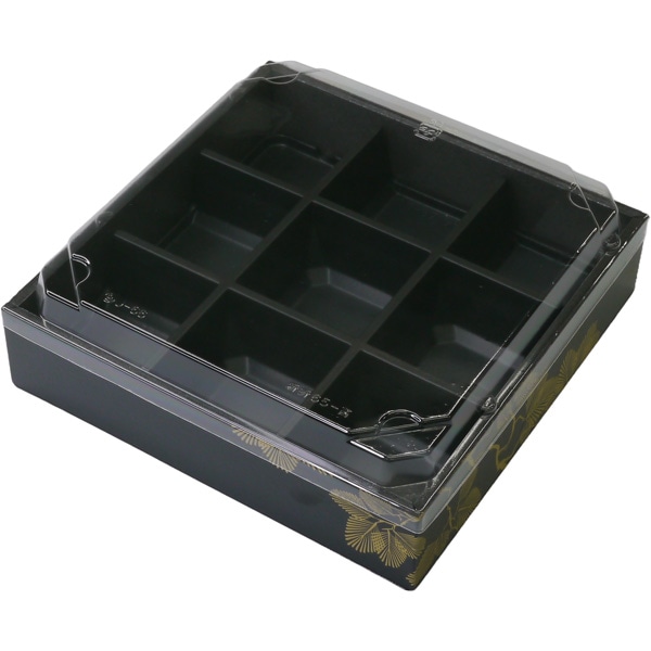 【ケース販売】高級弁当・仕出・会議・行楽弁当 HW−65E 新琥珀松黒OPS高蓋セット(1ケース/120セット入)4537430409067|PACKGARAGE