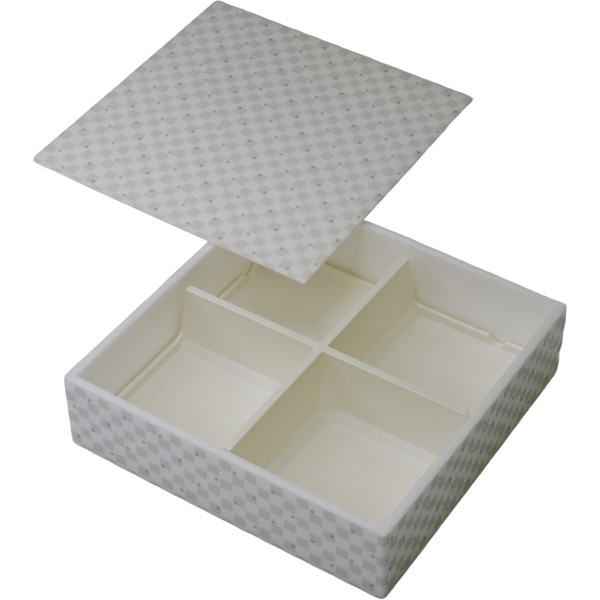 【ケース販売】高級弁当・仕出・会議・行楽弁当　ＨＷ&minus;６０Ｃ（４５）　ホワイトドットＣＲ（1ケース/120セット入）4537430408718｜PACKGARAGE