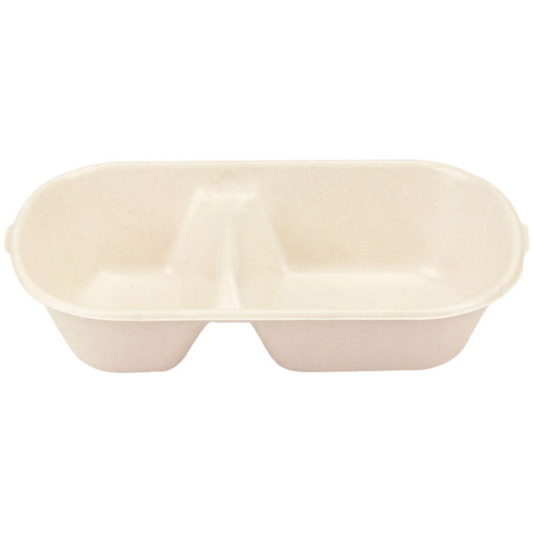 【入れもの売りわたす】バガス 晩ご飯ＢＯＸ８５０竓中仕切り付ラミ（1入れもの/500枚入）4562371760298