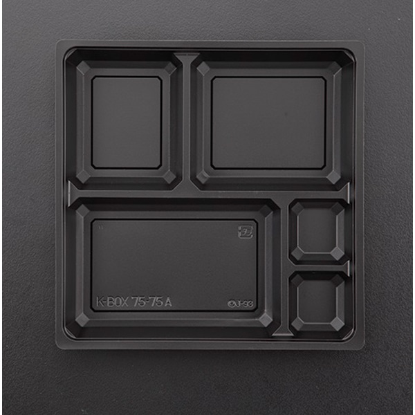 【ケース販売】紙箱弁当 K−BOX75−75A中仕切黒(1ケース/600枚入)4580319656700|PACKGARAGE