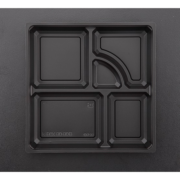 【入れもの売りわたす】紙箱弁当 Ｋ－ＢＯＸ８０－８０Ｂ中仕切り黒（1入れもの/600枚入）18709
