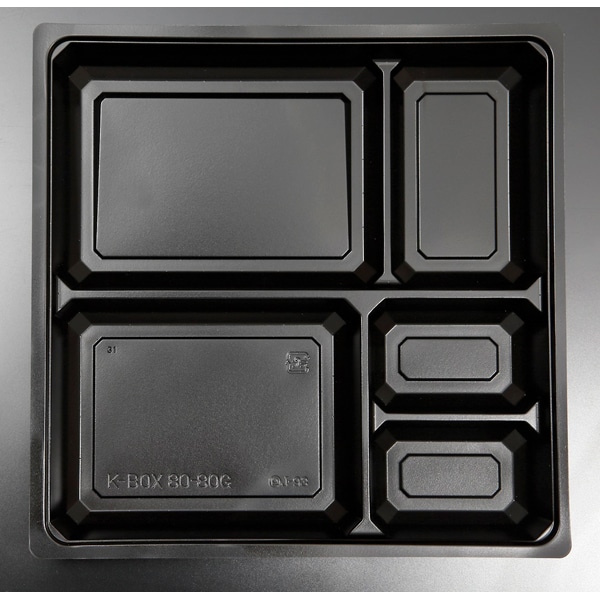 【入れもの売りわたす】紙箱弁当 Ｋ－ＢＯＸ ８０－８０Ｇ 中仕切り 黒（1入れもの/600枚入）18735