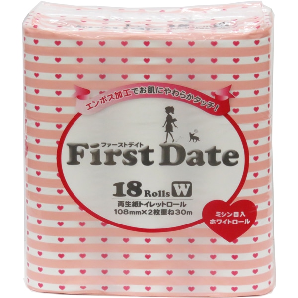【まとめ買い大特価】トイレットペーパー　ファーストデート１８ＲＷ（1ケース/6袋入）&times;2ケース　1132642｜PACKGARAGE