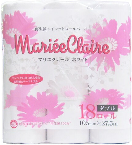 【まとめ買い大特価】ちり紙 マリエクレールホワイト １８ＲＷ（1容れもの/6袋入）×2容れもの 4970240113913