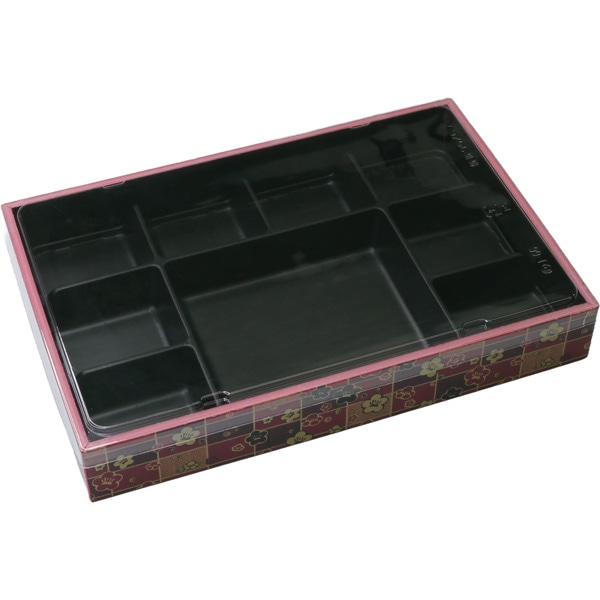 【ケース販売】高級弁当容器 90×60 新紅梅黒セット(1ケース/120枚入)4537430370534|PACKGARAGE