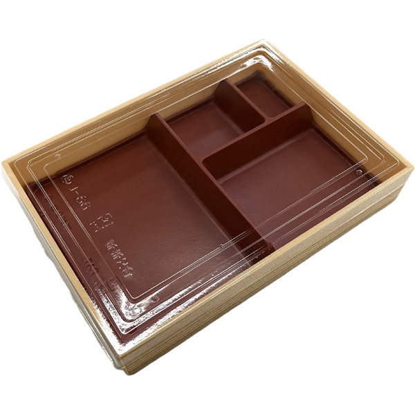 【入れもの売りわたす】折箱 御前上等弁当 ２合Ｂ（３５） 杉赤仕掛ける（1入れもの/180枚入）4537430408374 キッチン用品・食器・調理器具-使い捨て弁当箱