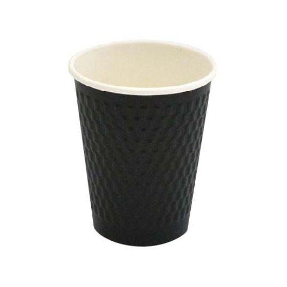 【1000個・本体と蓋セット】KMW-240 ブラック + 共通フタ 80リフト PP 白(満杯容量 260ml) ケーピープラテック KMコップ 業務用 耐熱 紙コップ 各1000個入|パッケージ・マルシェ