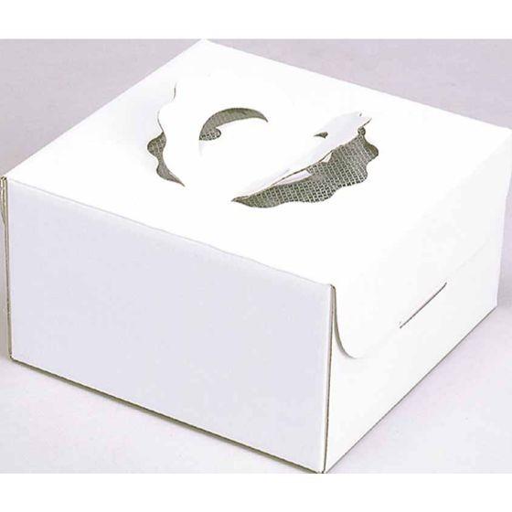 【代引き 個人宅不可】【100個】デコ箱 5号 高さ125mm 白無地（プレスコート） 188×188×H125・C-02-E5D ケーキ箱　100枚入