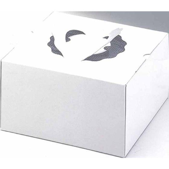 【代引き 個人宅不可】【100個】デコ箱 6号 高さ115mm 白無地（プレスコート） 220×220×H115・C-02-6D ケーキ箱　100枚入