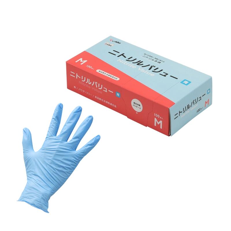 楽天市場】【ケース販売】ニトリルクリア手袋RB（M）ブルーM（1