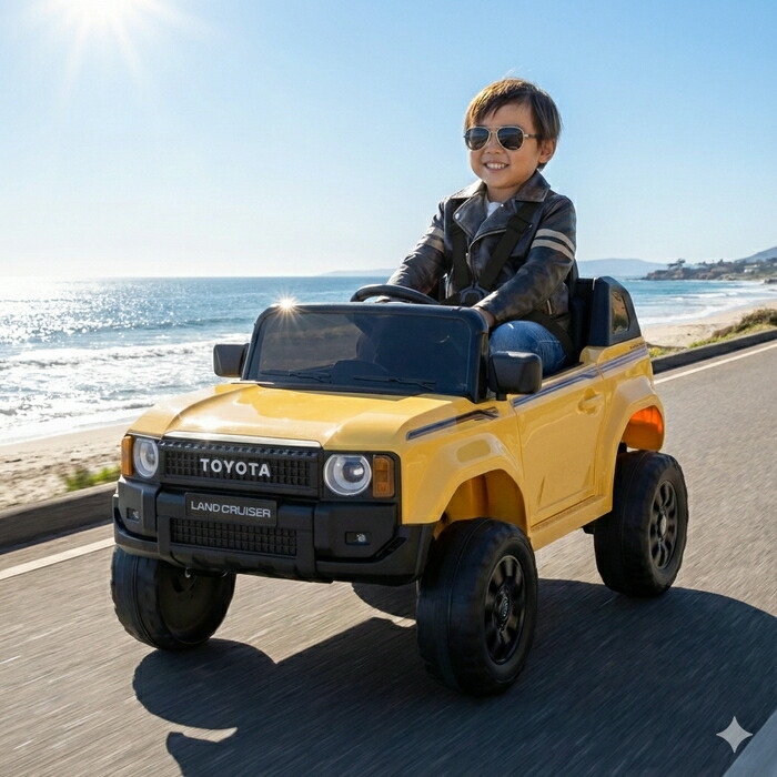 ぱでぃんとんオリジナル お子さま用 リモコン電動乗用トヨタランドクルーザー250 R-25SYP (丸形ヘッドライト仕様 サンドイエロー)4985404041483【ランクル 乗用玩具 リモコン ラジコン 男の子 女の子 誕生日 プレゼント 】