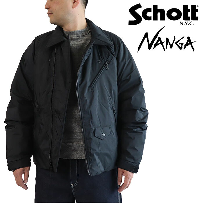 【ポイント10倍】ダウン ジャケット Schott&times;NANGA ナンガ AURORA DOUBLE BREAST DOWN JACKET オーロラ ダブルブレスト ダウンジャケット アメカジ ストリートバイカー アウター コラボ ナンガ NANGA 冬アウター｜Paddy