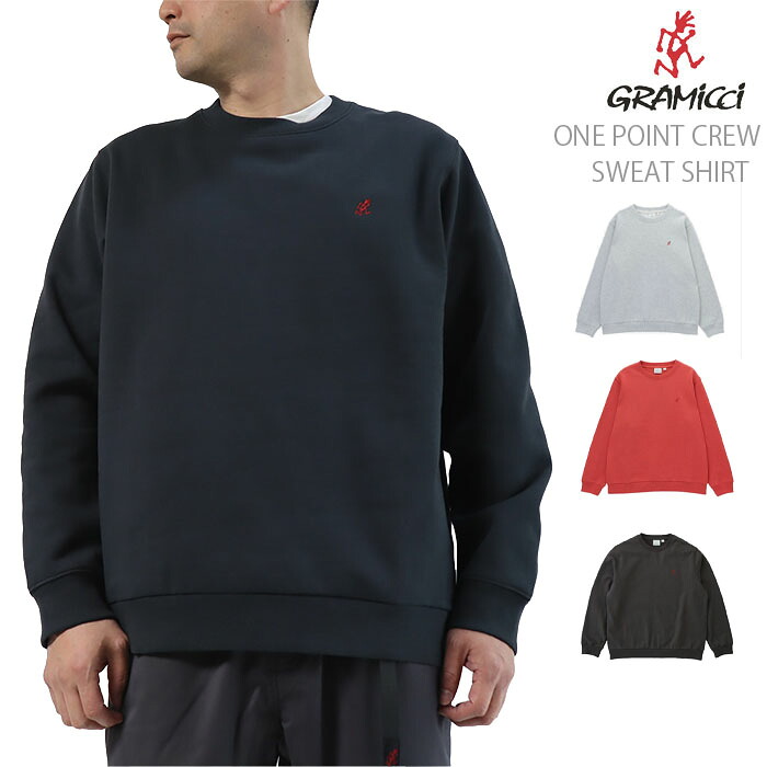 Gramicci グラミチG308-FT ONE POINT CREW SWEATSHIRT ワンポイントクルースウェットシャツ メンズ レディース ユニセックス シンプル 定番 新作|Paddy