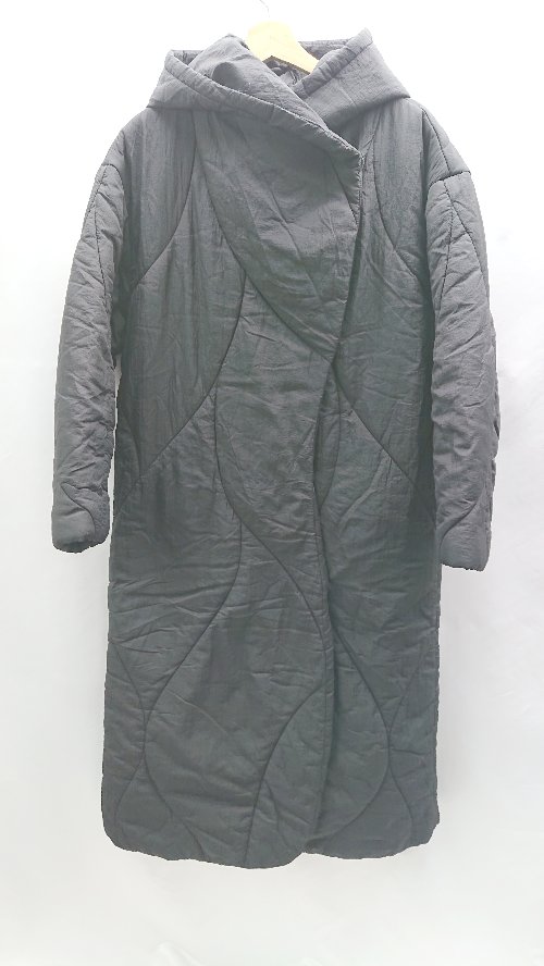 ■ ⊇ AMERI アメリ WAVE STITCH POLAK LONG COAT 長袖 中綿 ロングコート サイズS ブラック レディース E  【中古】