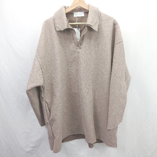 ■ &supe;美品 ACYM アシーム 長袖 ミニ Bulky silhouette collar ワンピース サイズフリー ブラウン系 レディース E 【中古】｜フクワウチ