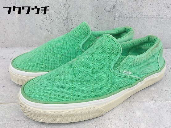 ◇ VANS バンズ スリッポン シューズ サイズMEN US5.5 WOMEN US7 グリーン レディース メンズ