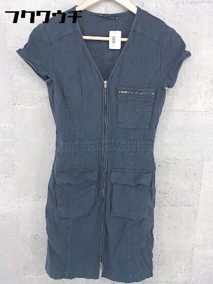 Theory　【洗える】フレアワンピース　膝丈　半袖　ネイビー　L XL Theory 【洗える】フレアワンピース 膝丈 半袖 ネイビー L XL