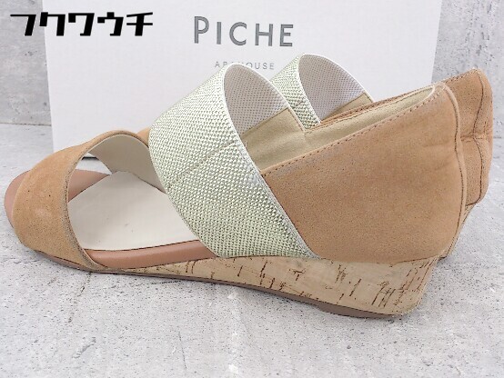 Piche Abahouse ピシェ アバハウス ウエッジソール ヒール サンダル サイズ37 ブラウン ゴールド レディース 全品最安値に挑戦