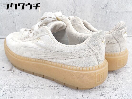 ◇PUMAプーマSUEDEPLATFORMTRACE365830-14スニーカーシューズサイズ24cmライトベージュ系レディース【中古】
