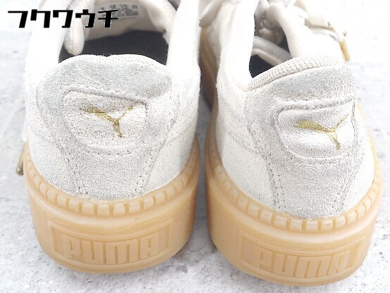 ◇PUMAプーマSUEDEPLATFORMTRACE365830-14スニーカーシューズサイズ24cmライトベージュ系レディース【中古】