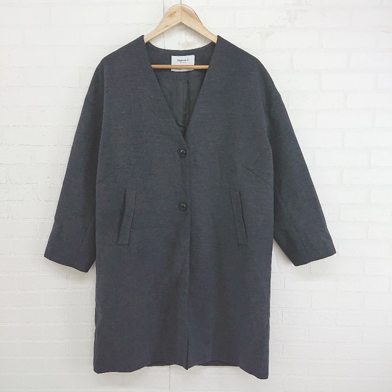 チャオパニック Aラインノーカラーダウンコート　ブラック　ciaopanic チャオパニック Aラインノーカラーダウンコート ブラック