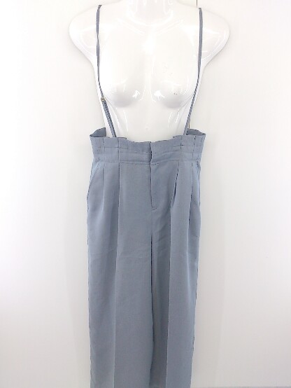 ◇ ◎ Spick Span Noble サスペンダー付 20年 ツイル タック パンツ サイズ36 ブルー レディース