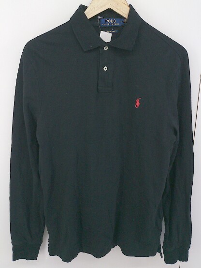 最大84 オフ Polo Ralph Lauren ポロ ラルフローレン 鹿の子 ビッグポニー 長袖 ポロシャツ サイズm 175 96a ブラック レッド メンズ 中古