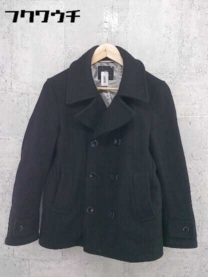 超美品❣️UNITED ARROWS Pコート メルトン ウールコート 紺 S BEAUTY&YOUTH UNITED ARROWS（ビューティーアンドユースユナイテッド