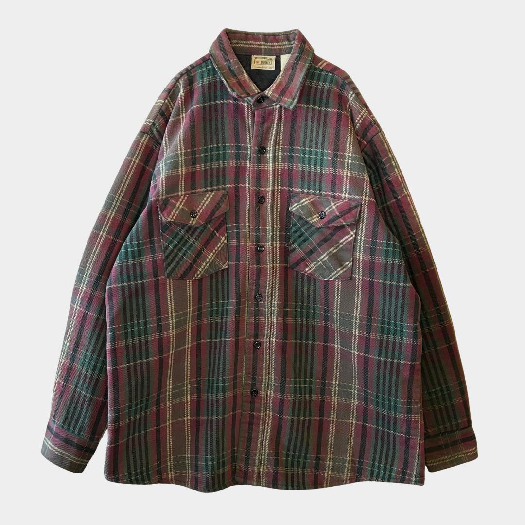 【海外直輸入USED品】90's Five Brother ファイブブラザー キルティングライナーネルシャツ (L)/A8818SH-SO