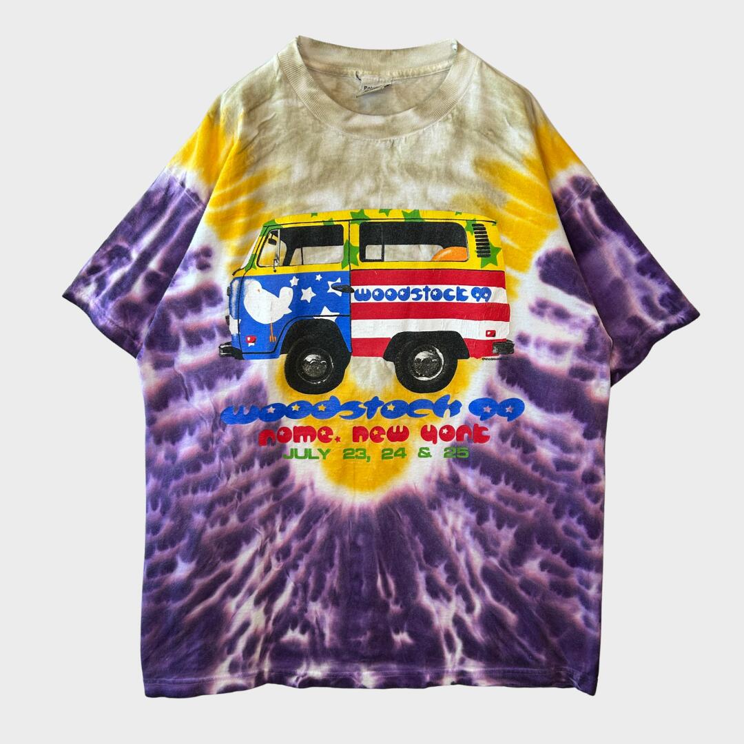 【海外直輸入USED品】90's Woodstock99' タイダイTシャツ PolyGram (XL)/A6525T-SO