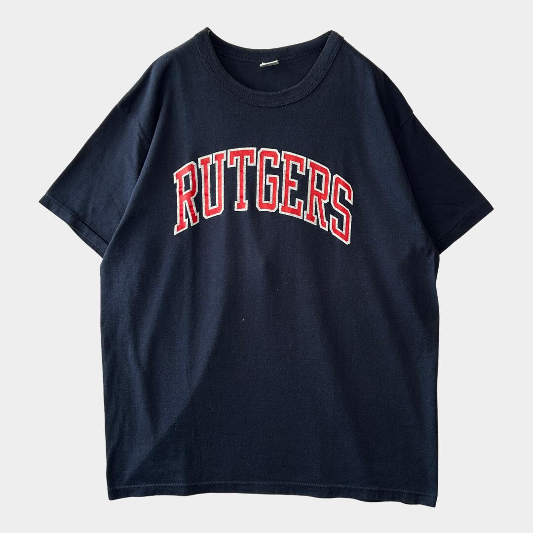 【海外直輸入USED品】80's Champion RUTGERS. カレッジTシャツ 紺(XXL)/A2807T-SO