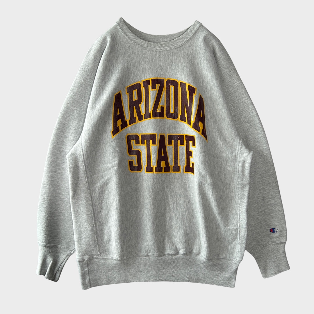 【海外直輸入USED品】90's Campion REVERSE WEAVE リバースウィーブ ARIZONA STATE グレー XXL /B3134S-SO