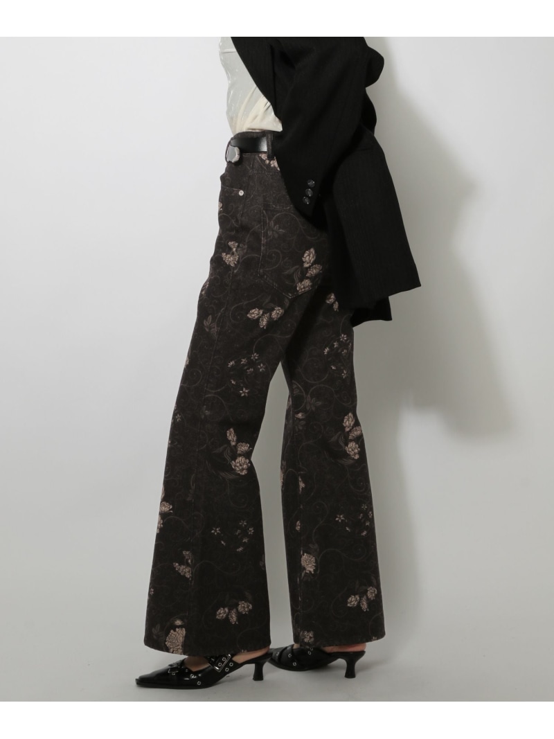 【WEB限定アイテム】フラワーフレアデニム PAGEBOY ページボーイ パンツ ジーンズ・デニムパンツ ブルー ブラック【送料無料】[ Fashion]