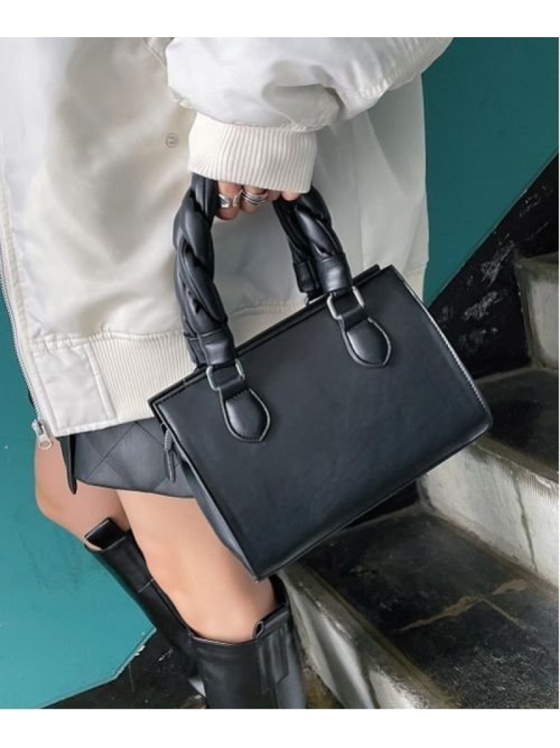 新作商品 W ツイストハンドルbag Pageboy ページボーイ バッグ ハンドバッグ シルバー ブラック Rakuten Fashion Campus Nout Am