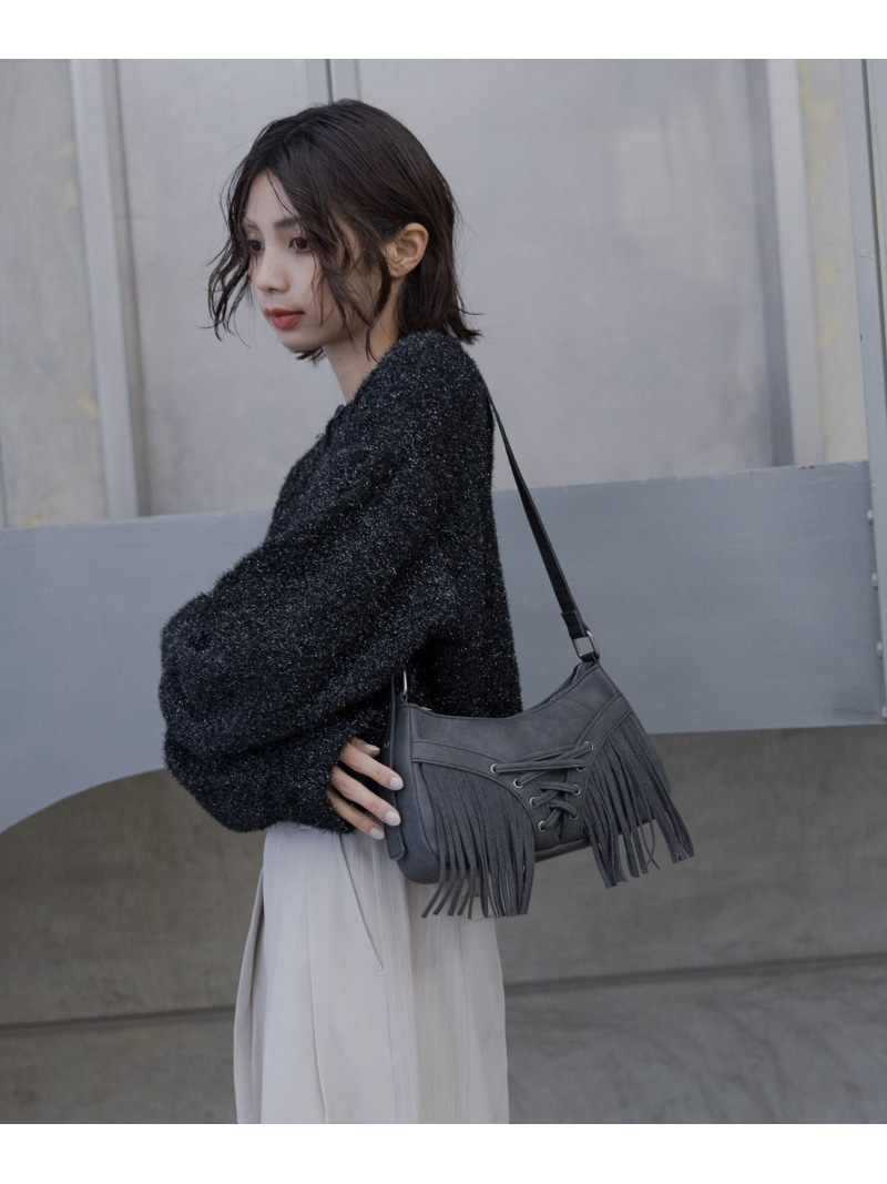 【SALE／16%OFF】ウエスタンフリンジバッグ PAGEBOY ページボーイ バッグ ショルダーバッグ ブラック ブラウン【RBA_E】【送料無料】[ Fashion]
