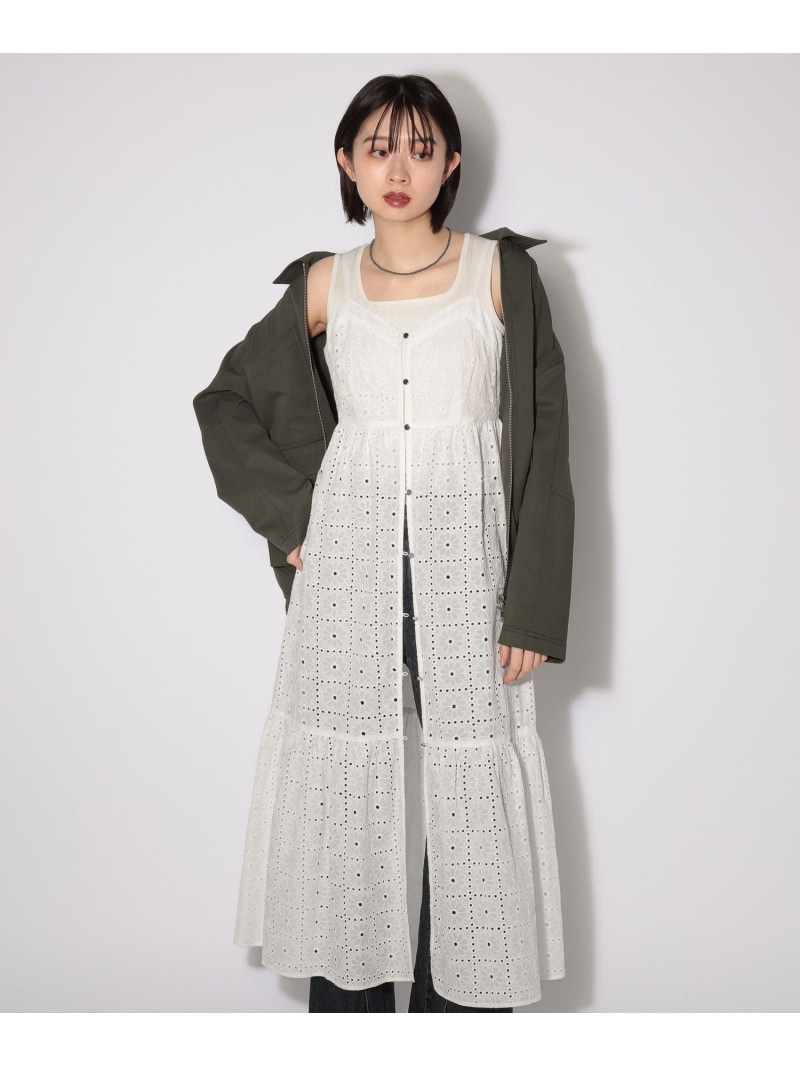 ヴィンテージレースキャミワンピース PAGEBOY ページボーイ ワンピース・ドレス その他のワンピース・ドレス ホワイト ブラック【送料無料】[ Fashion]