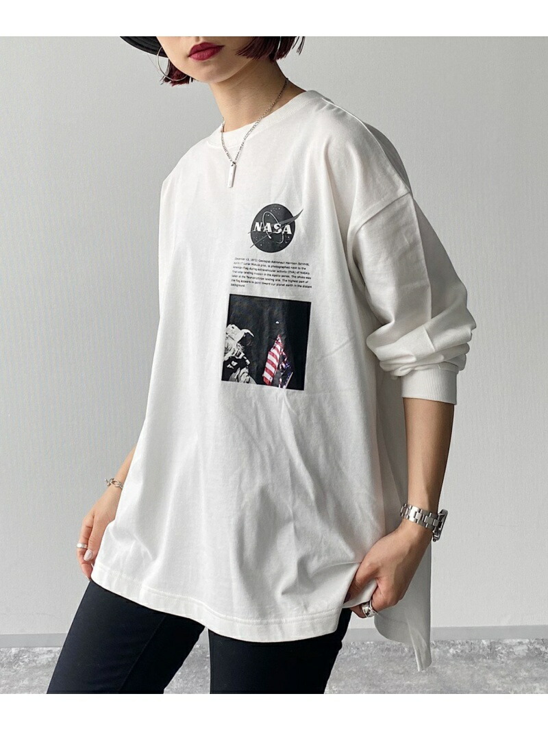 楽天市場 Rakuten Fashion Nasaロンtee Aw Pageboy ページボーイ カットソー Tシャツ ホワイト ブラック 送料無料 Pageboy