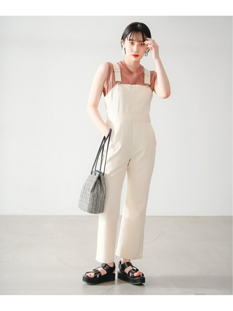 楽天市場 Sale 67 Off フレアオーバーオール Pageboy ページボーイ パンツ ジーンズ サロペット オールインワン ベージュ ブラック Rba E Rakuten Fashion Pageboy